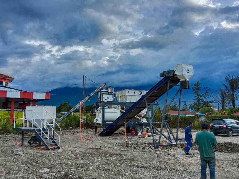 AJSY small concrete plant in Indonesia