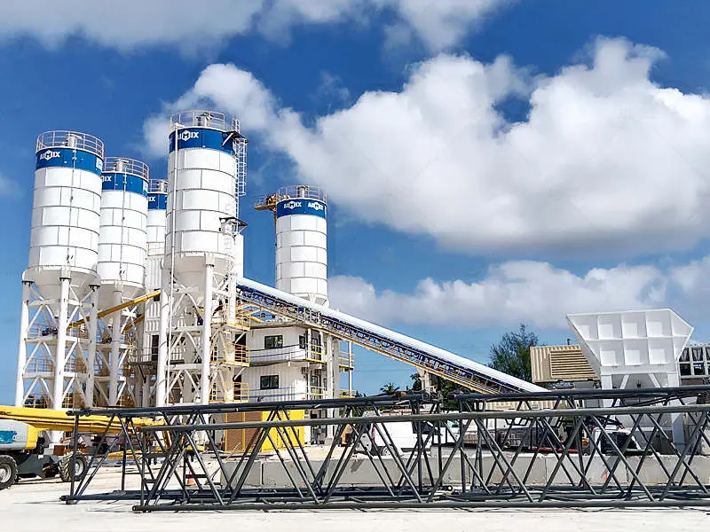 AJ180 belt type concrete batching plant in Guam