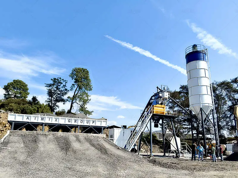 AJ50 hopper type concrete batching plant