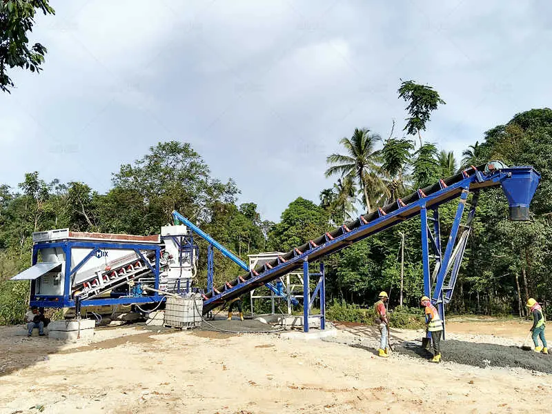 AJSY35 mini mobile concrete batch plant for sale in Kuala Lumpur