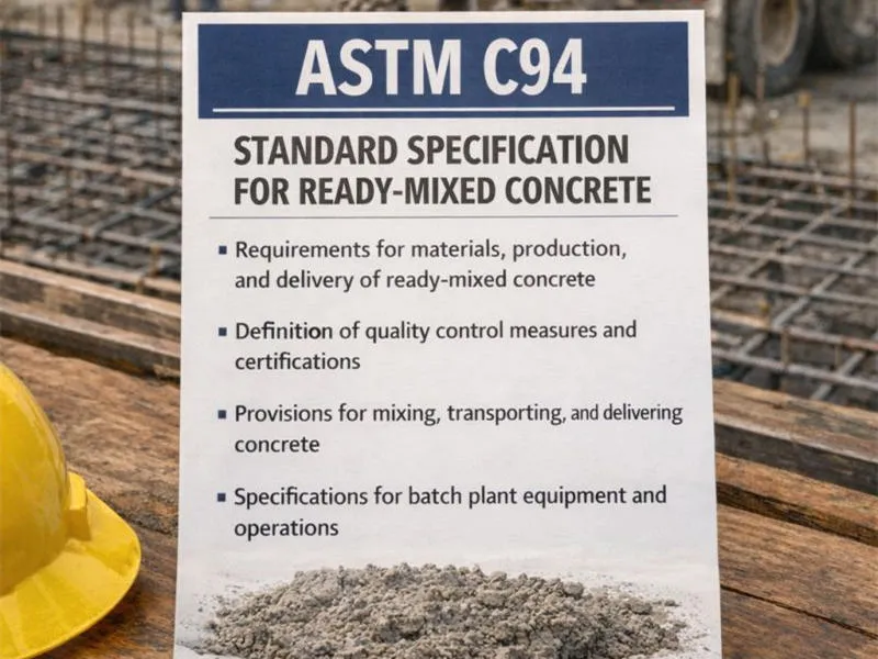 ASTM C94 industry standard for ready mix concrete