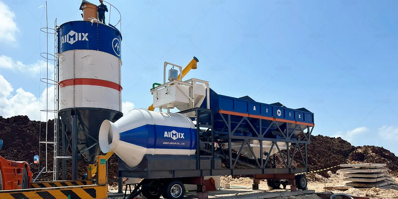 Drum Mixer batch mixing plant in Indonesia