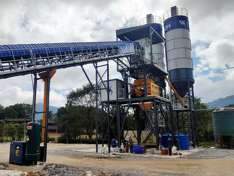 Malaysia AJ120 stationary concrete batching plant