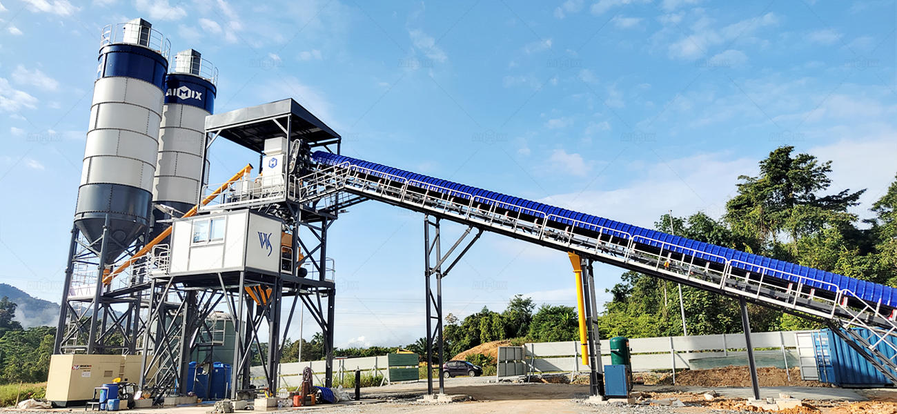 AJ120 stationary batching plant in Malaysia