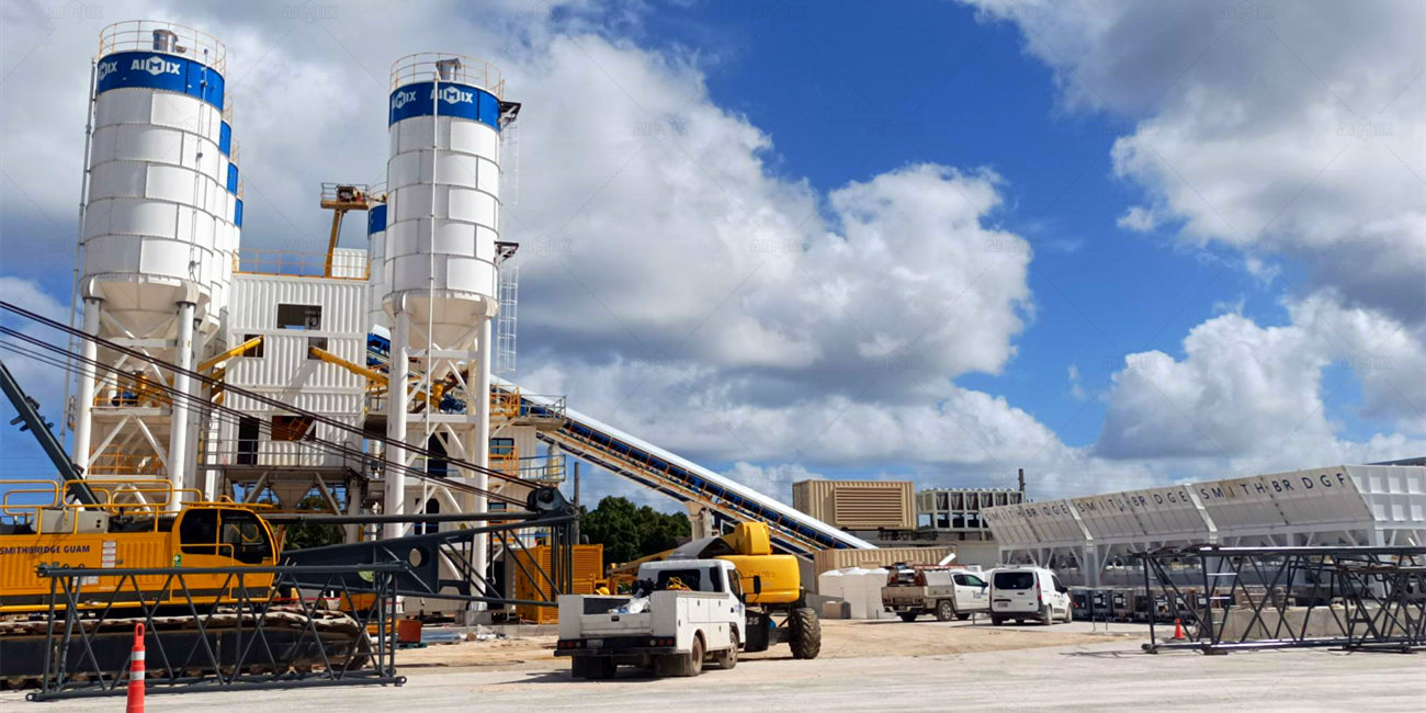 AJ180 Guam ready mix concrete batch plant for sale from Aimix