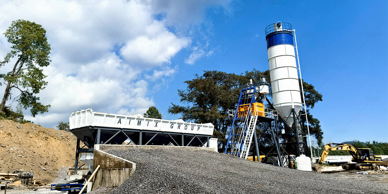 AJ50 ready mix concrete mixing plant in Mexico