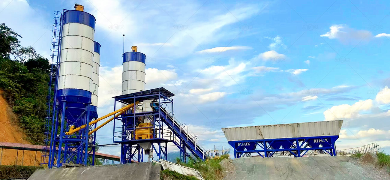 AJ60 stationary concrete plant in Laos