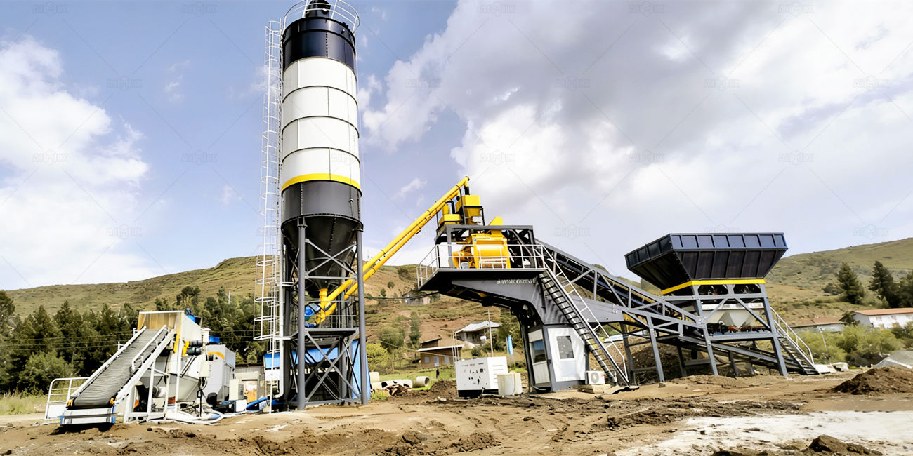 AJ75 concrete batch plant supports government project