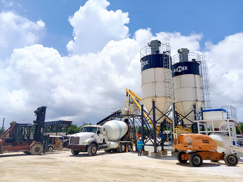 AJG50 dry mix concrete plant in Guam