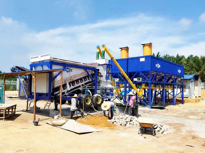 AJSY35 mobile concrete plants for sale for Malaysia customer