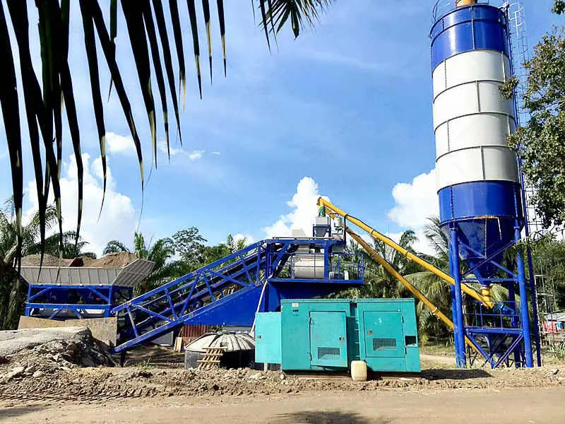AJY35 mobile concrete batch mix plant support Malaysia project