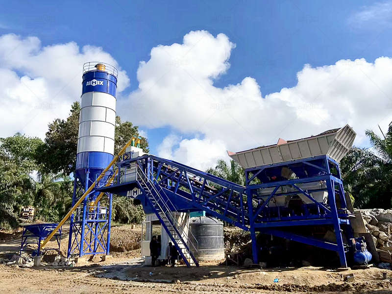 AJY35 mobile ready mix concrete plant in Malaysia