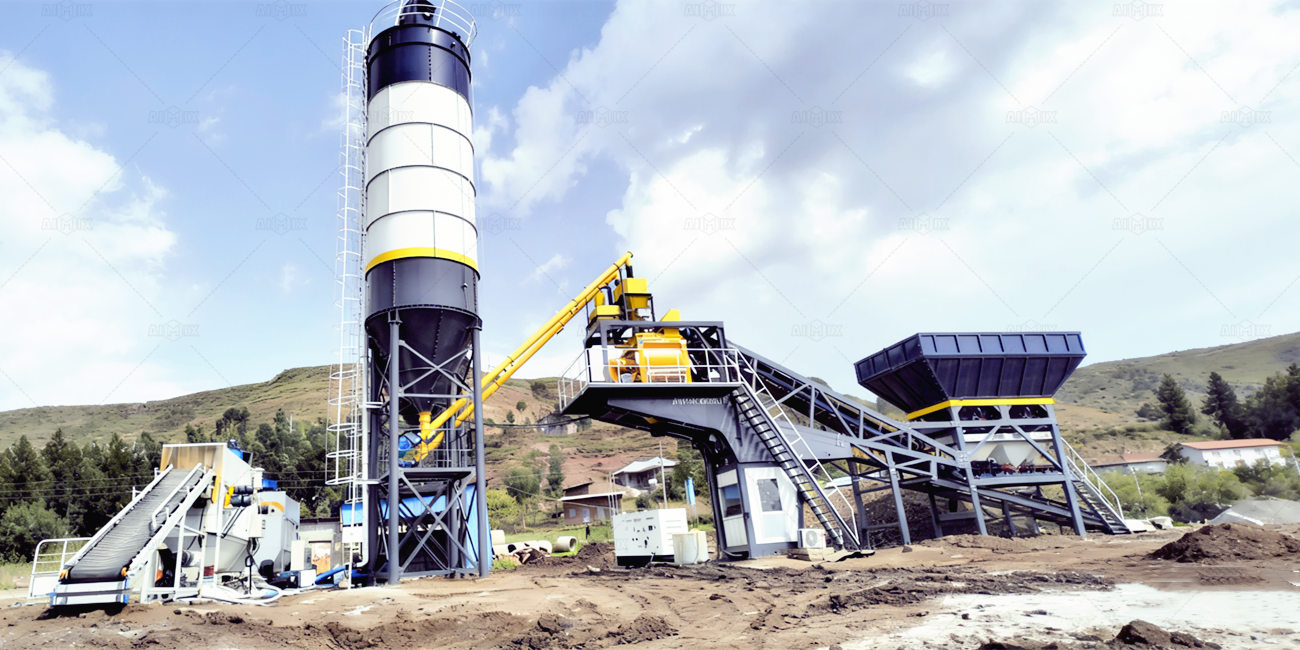 AJY75 mobile batching plant ready mix in Ethiopia