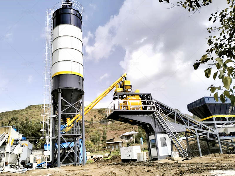 AJY75 mobile concrete batch plant for sale for Ethiopia