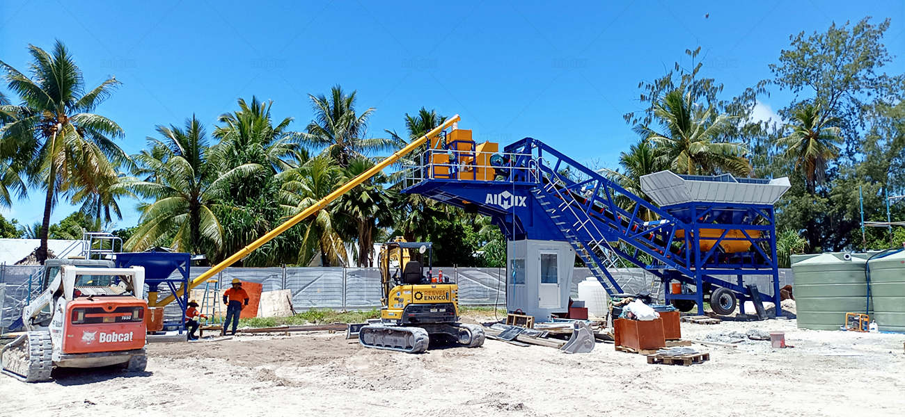 AJYG-25 Dry Mix Concrete Plant for Kiribati House Construction