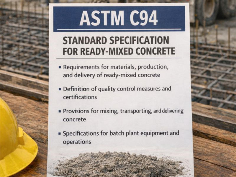 ASTM C94 industry standard for ready mix concrete