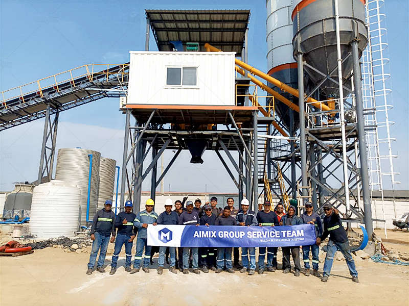 Aimix service team onsite of concrete ready mix plants