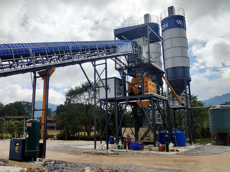 Malaysia AJ120 stationary concrete batching plant