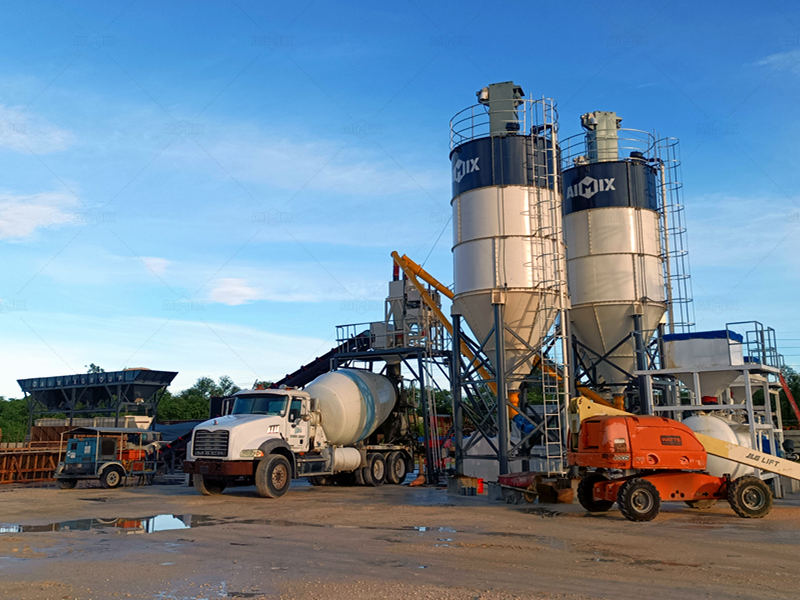 dry batch concrete plant onsite