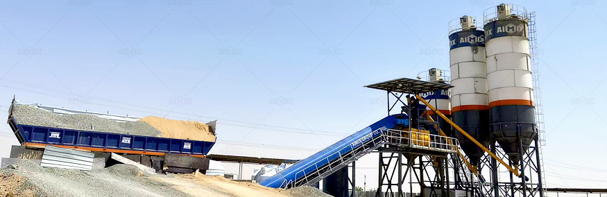 foundation free concrete batching plant after installation