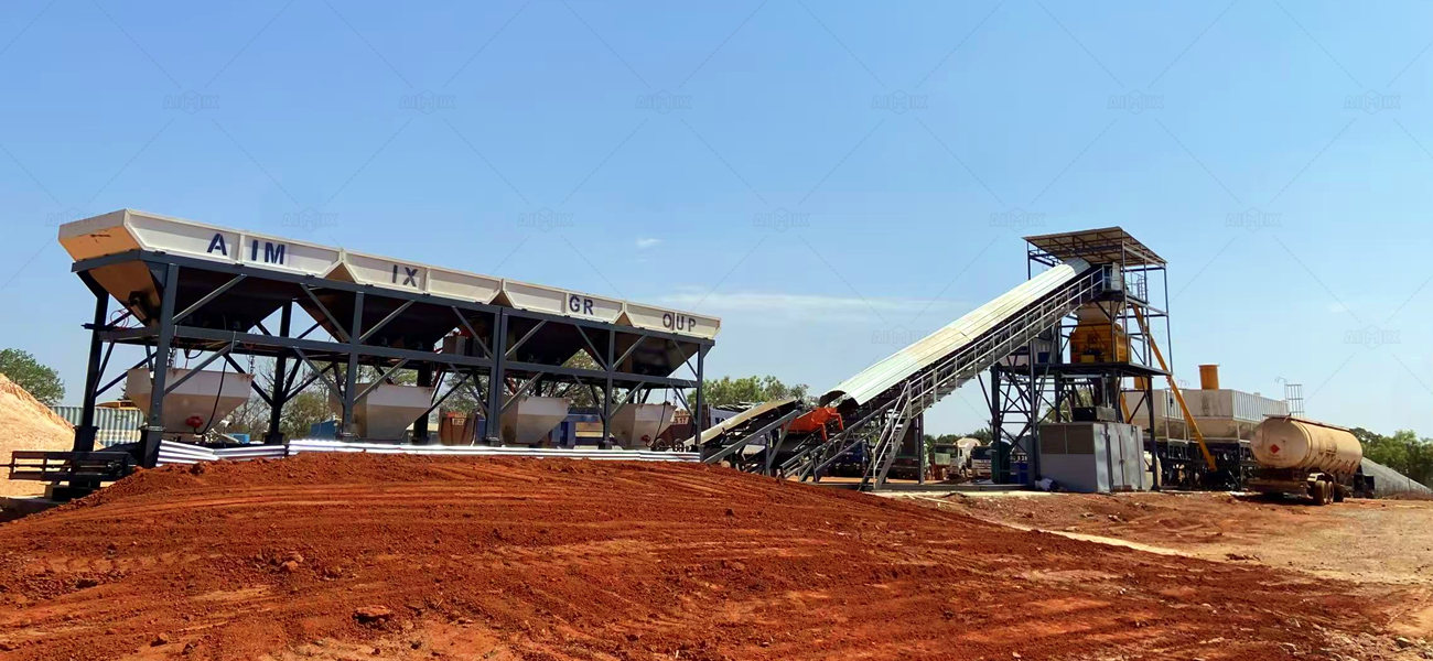 foundation free concrete batching plant in Tunisia