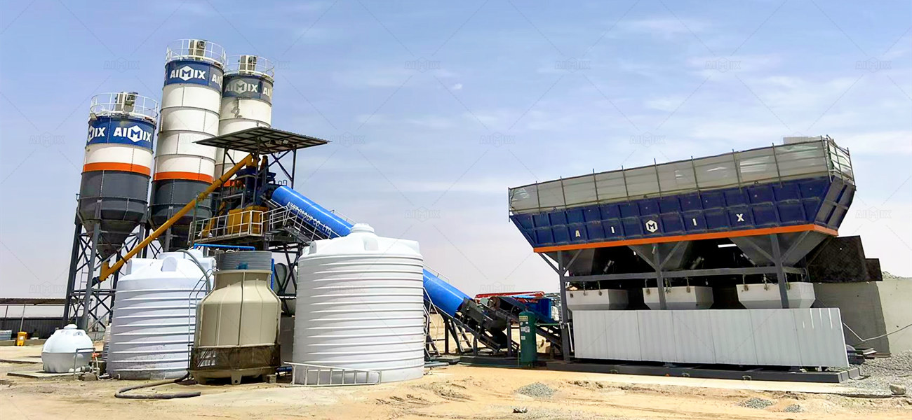 free foundation concrete batching plant AJM model