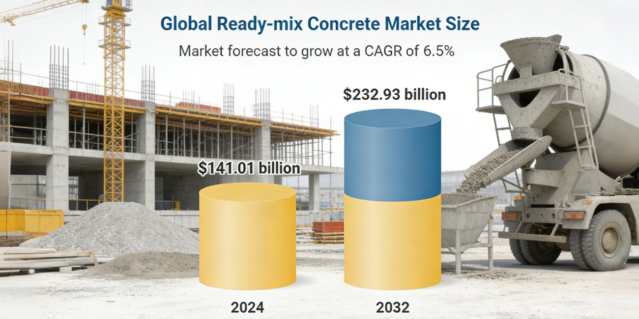 global ready-mix concrete market size growth forecast