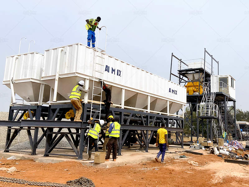 onsite commissioning of free foundation concrete batching plant