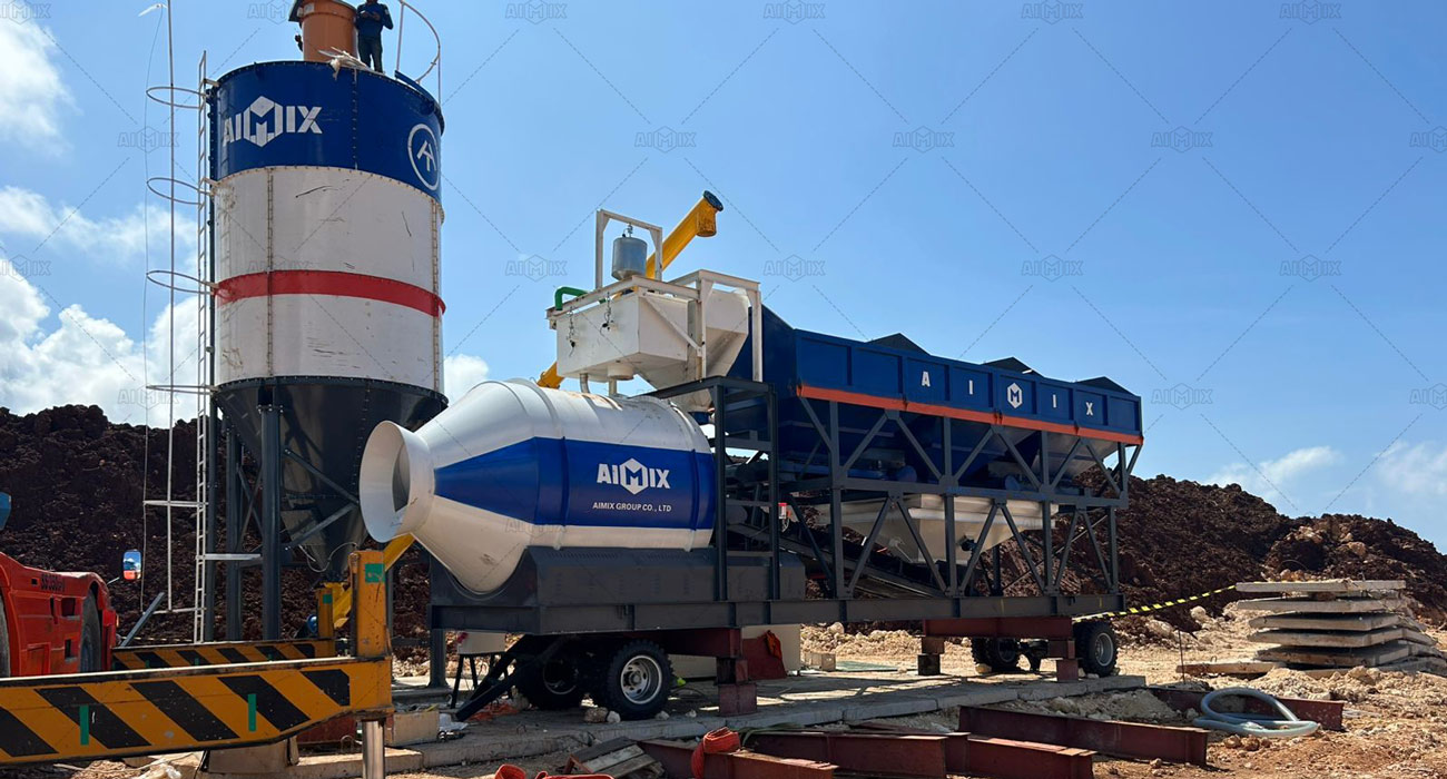 AJZY50 Portable Batch Plant for Multi-Scenario Construction in Bali, Indonesia