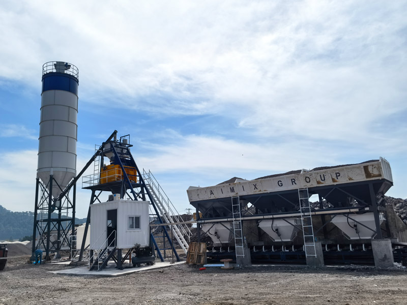 AJ50 concrete plant with 50tph capacity in Mexico