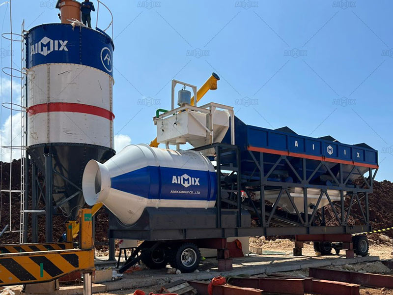 AJZY50 drum mix type concrete plant in Bali