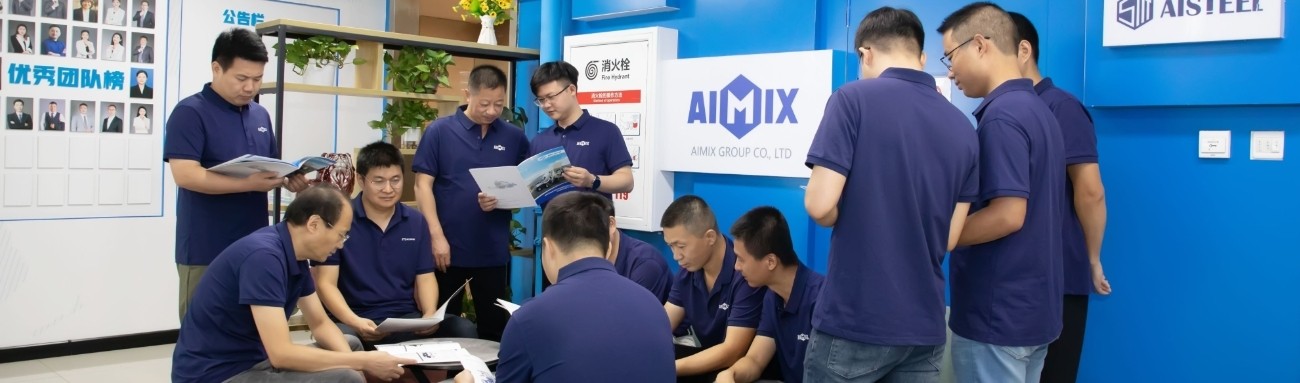 with professional team of Aimix from concrete plant to project