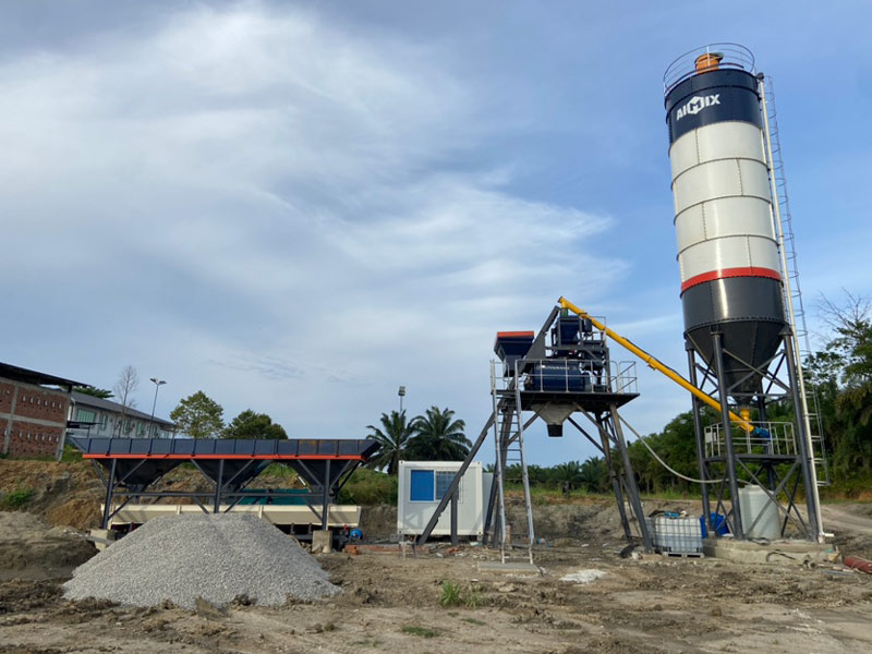 AJ35 stationary concrete mixing plant commissioned in Malaysia.