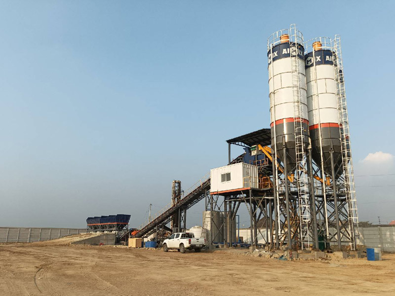 AJ90 90tph Wet-Mix Concrete Batching Plant in Ecuador
