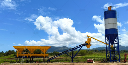 AJG35 small capacity dry mix concrete plant in Fiji