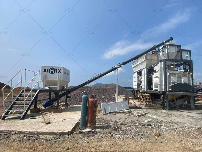 AJSY series 40tph small portable mixing plant in Indonesia