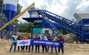 AJSY35 small capacity mini concrete plant business for sale in Malaysia