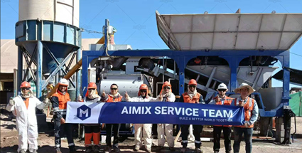 AJSY35 small portable concrete business plant in Chile